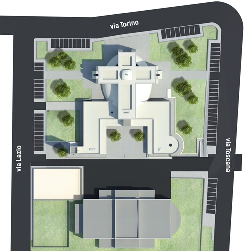 Planimetria edificio di culto Piacenza realizzato da Montanari Costruzioni