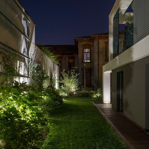 Fidenza edificio passivo Casa sul Parco vista del giardino