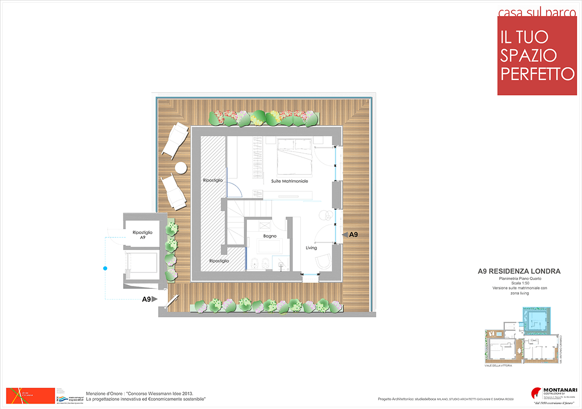 planimetria residenza londra casa sul parco