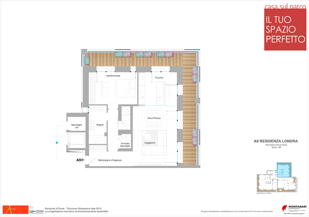 planimetria residenza londra piano terzo casa sul parco