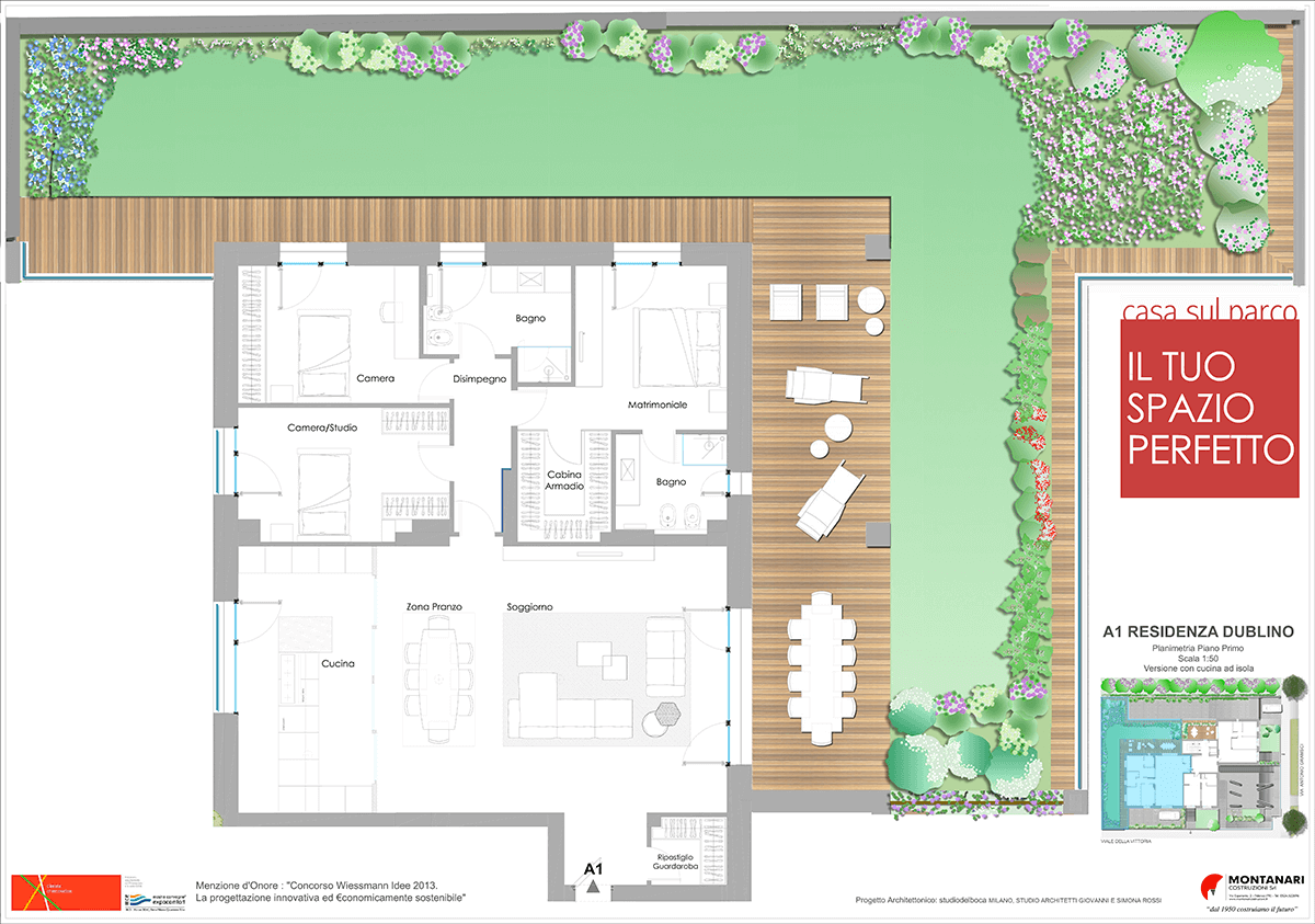 planimetria residenza dublino casa sul parco