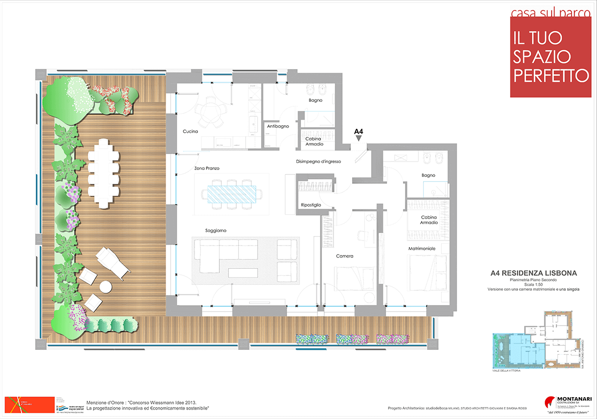 planimetria residenza lisbona casa sul parco