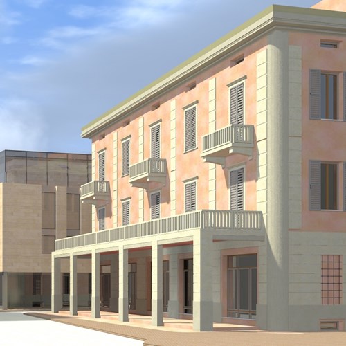 Render di un edificio ristrutturato a Noceto da Montanari Costruzioni